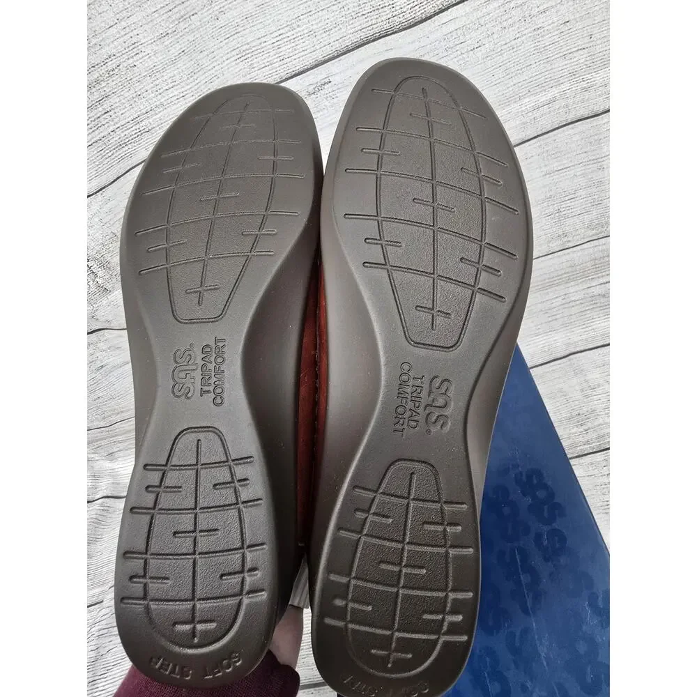 SAS Womens Size 8 N Leather Willow Slip On Loafers Walking Shoes Walnut Brown - Picture 10 of 12